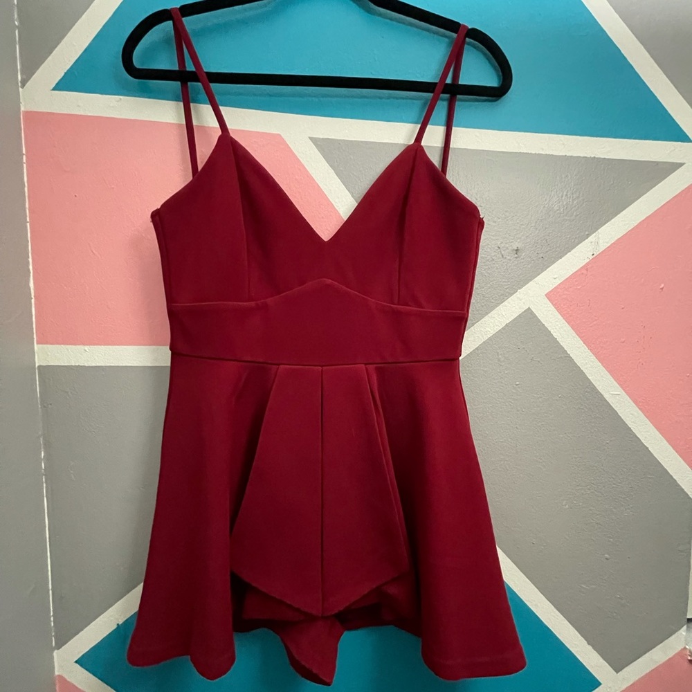 Burgundy romper / Size - S